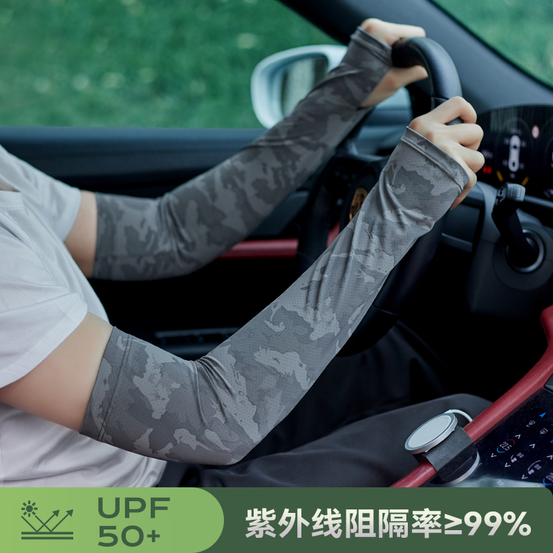 防晒袖套男半指夏季冰丝薄款防紫外线手臂套户外钓鱼骑行开车迷彩