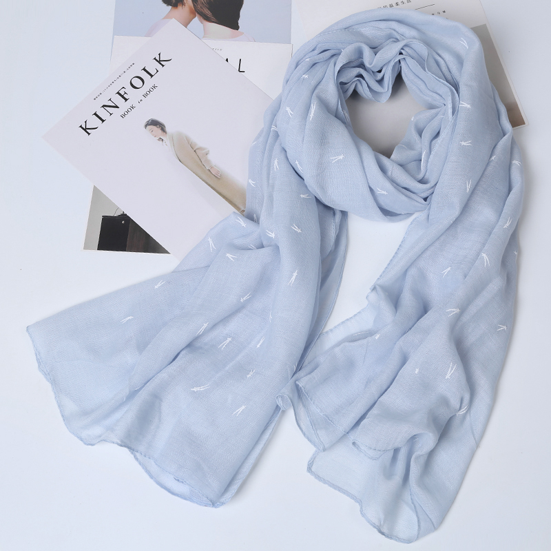 文艺百搭棉麻围巾女长款薄