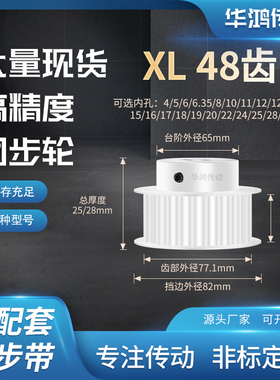 同步带轮XL48齿宽11/14/16内孔1012/14/15/19齿带型同步轮48XL037