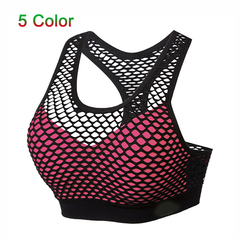 Mesh Women Hollow Out Sport Top Seamless Fitness Yoga Bras