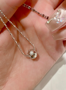 S925纯银万花筒星芒路路通项链高级感小众个性设计轻奢百搭锁骨链