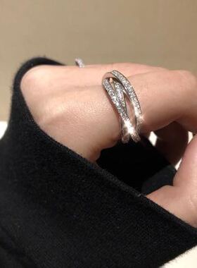 关节戒指满钻日韩戒指不掉色网红