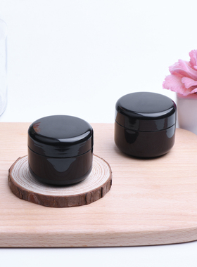 50g克黑色全PP膏霜盒 圆柱形瓶大容量 染发膏芦荟胶护肤品分装罐