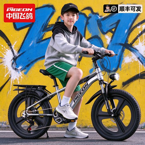 飞鸽儿童自行车6-12到8-10到15岁男女孩单车大童青少年变速山地车
