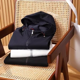 男士 礼袋装 進囗亚麻 过万级奢品 连帽防晒夹克外套 老钱风