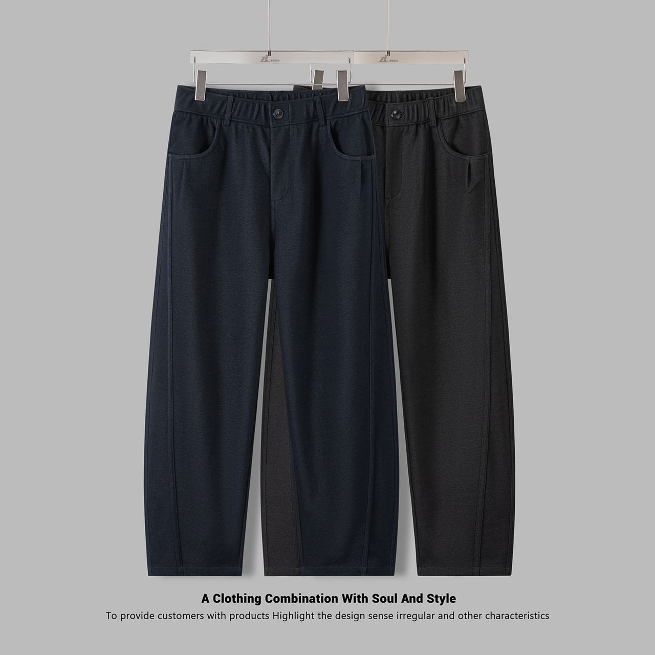 质感真心好！弯刀裤型！秋季新款男士松紧腰百搭舒适宽松休闲长裤