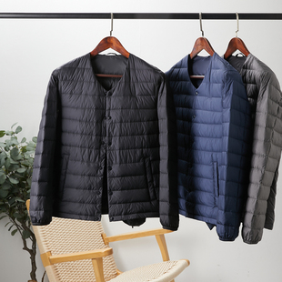 式衣间399同步!科技三防面料!男士轻型便携无领夹克羽绒服外套