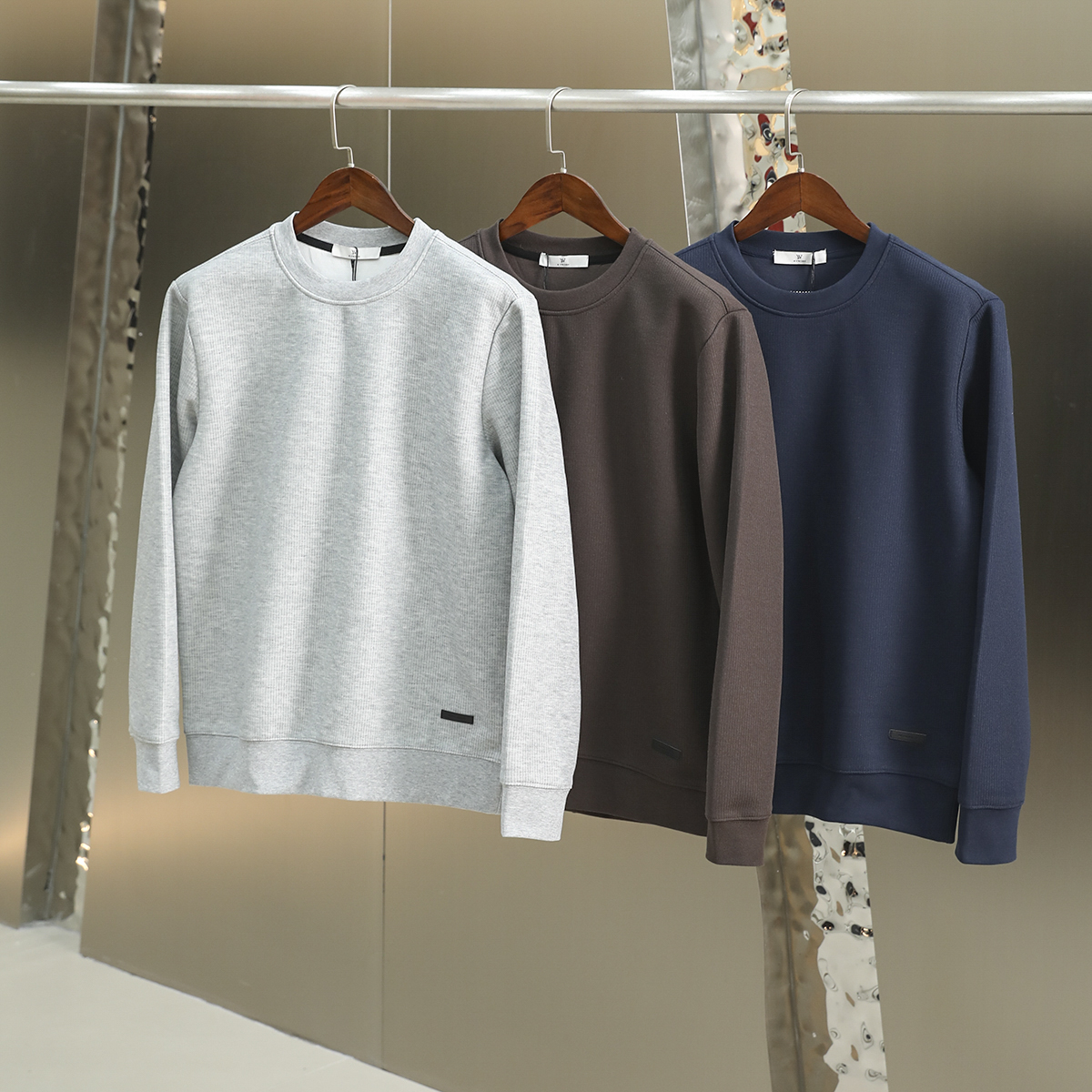 设计师款 门店599 针织肌理面料 秋季新款男士潮流休闲圆领卫衣