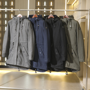 女收腰连帽中长款 欧美单 冬季 高克重巨保暖 派克服棉衣 原1470