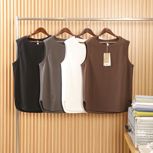 唯有品质得人心！珠地棉！H字母压花！男士纯色宽松打底无袖背心