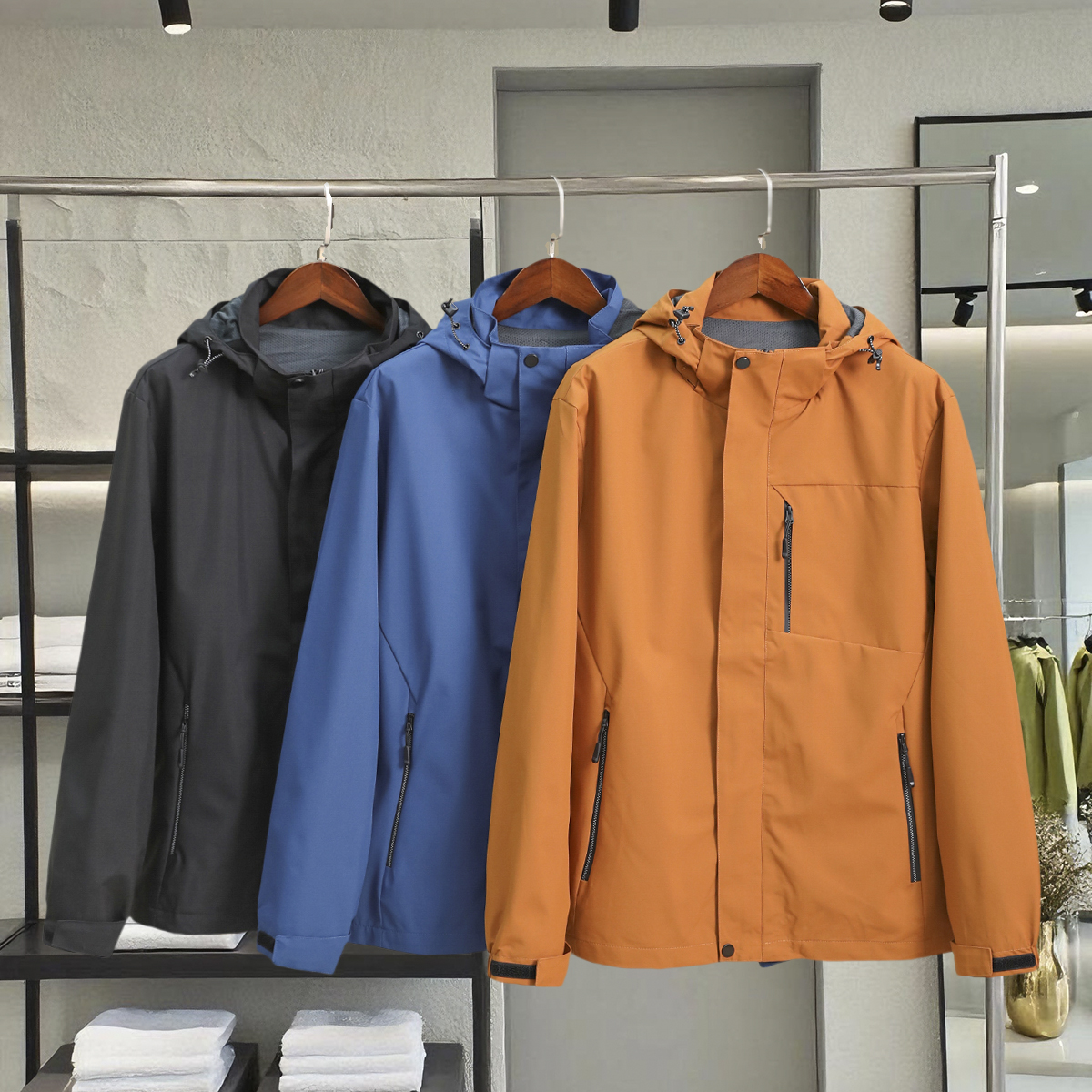 性价比爆表!户外防风防泼水!压胶拉链!秋季男士连帽冲锋衣夹克