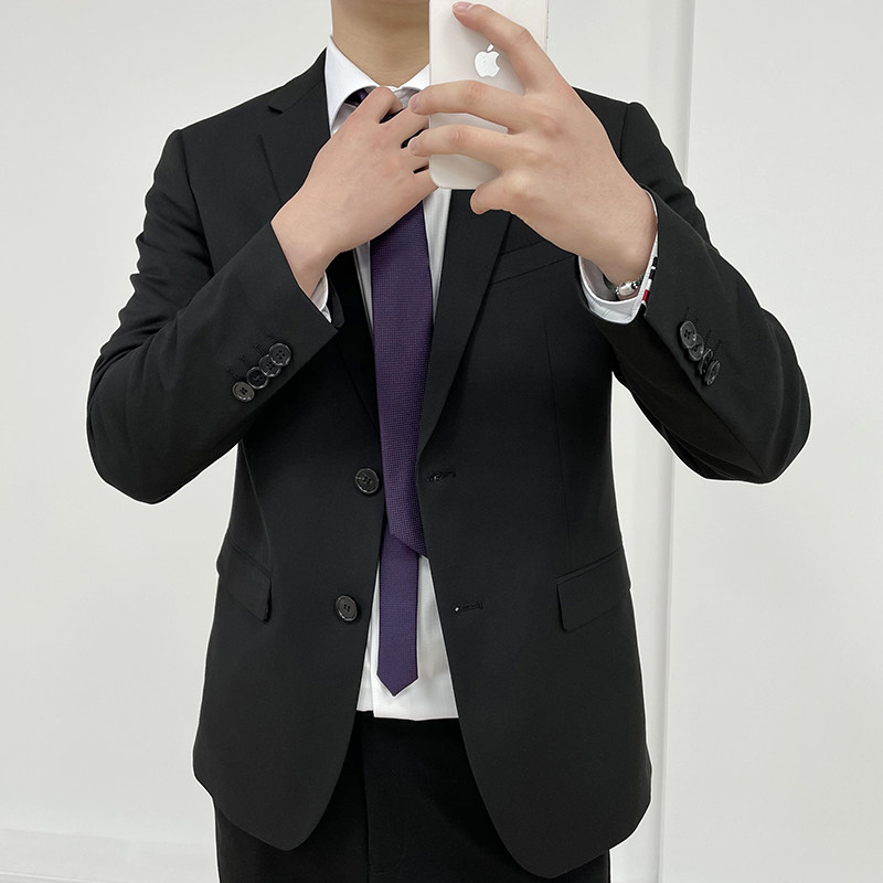 千呼万唤始出来！進口天丝精纺羊毛料！高端男士纯色休闲西服西装