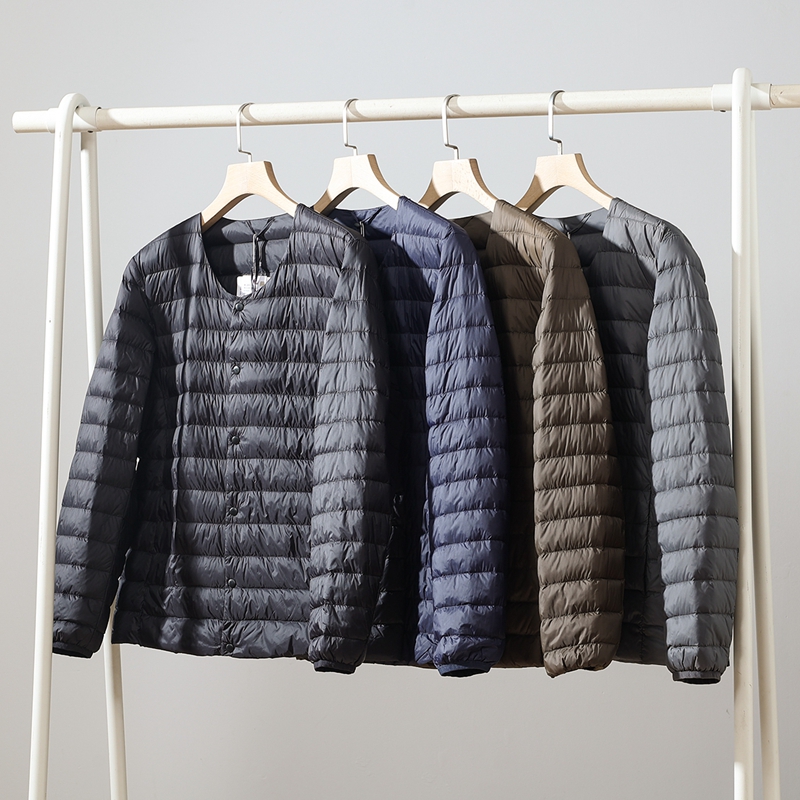 高端线！90鸭绒！防泼水！轻盈保暖！秋冬男士时尚无领宽松羽绒服