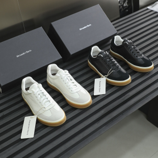 翻毛头层牛皮 休闲鞋 羊皮内里 德训鞋 男真皮板鞋 柜货拆解定制