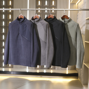 男士 巨保暖 冬季 3D立裁 半拉链立领抓绒卫衣 自发热双面奥粒绒