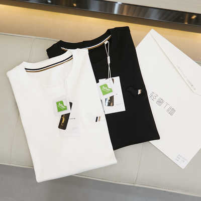 王炸款！100支液氨双丝光匹马棉！男士高端纯色圆领休闲短袖T恤衫
