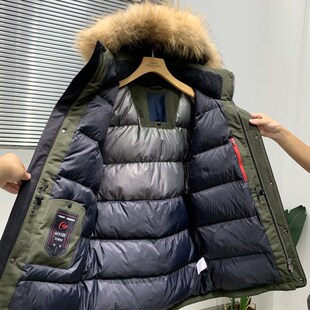 苾入!线下1500+!超大真毛领+90白鹅绒!冬季男中长款保暖羽绒服