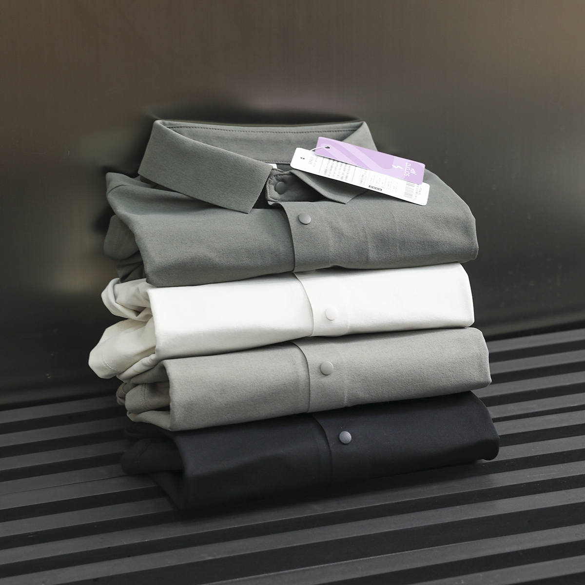 超高性价比 内有超细暖绒 3D立裁 秋季男士翻领压胶长袖polo衫