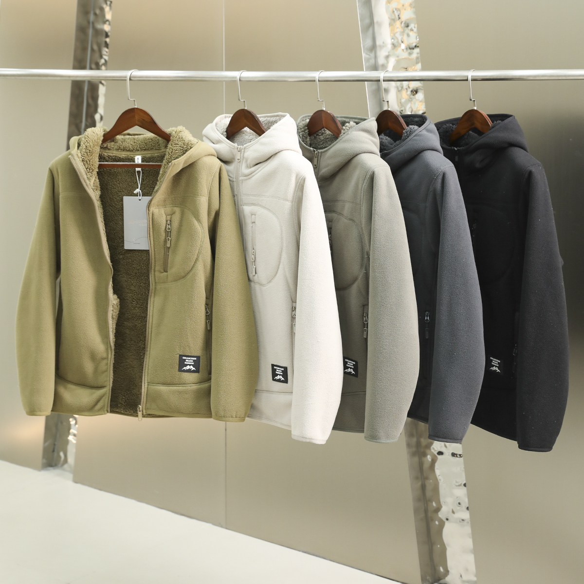 一件过冬!重磅900克!男女同款!加绒加厚摇粒绒连帽休闲冬外套