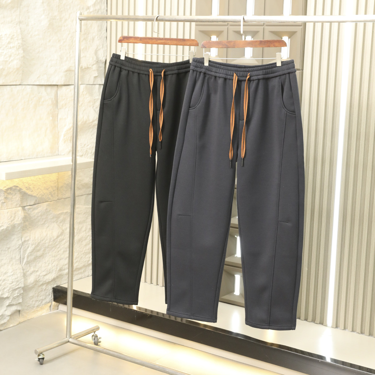 巨保暖！莫代尔空气棉！加绒加厚~男士冬季廓形弯刀运动休闲卫裤,男装,卫裤,淘宝优惠券,粉丝福利购,淘宝优惠卷