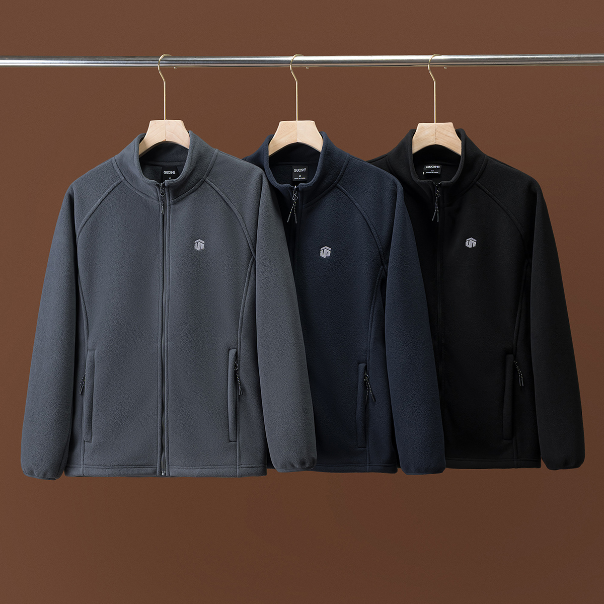 比羽绒还保暖！400g蓄热摇粒绒！秋冬男士加厚立领抓绒衣保暖夹克