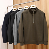 男士 奢品级 半拉链立领卫衣上衣 秋季 新款 老钱风 天丝羊毛混纺