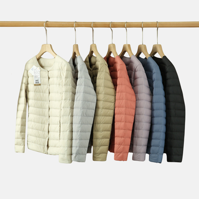 难得女款！门店599！90鸭绒！冬季新款女士时尚无领轻薄羽绒服