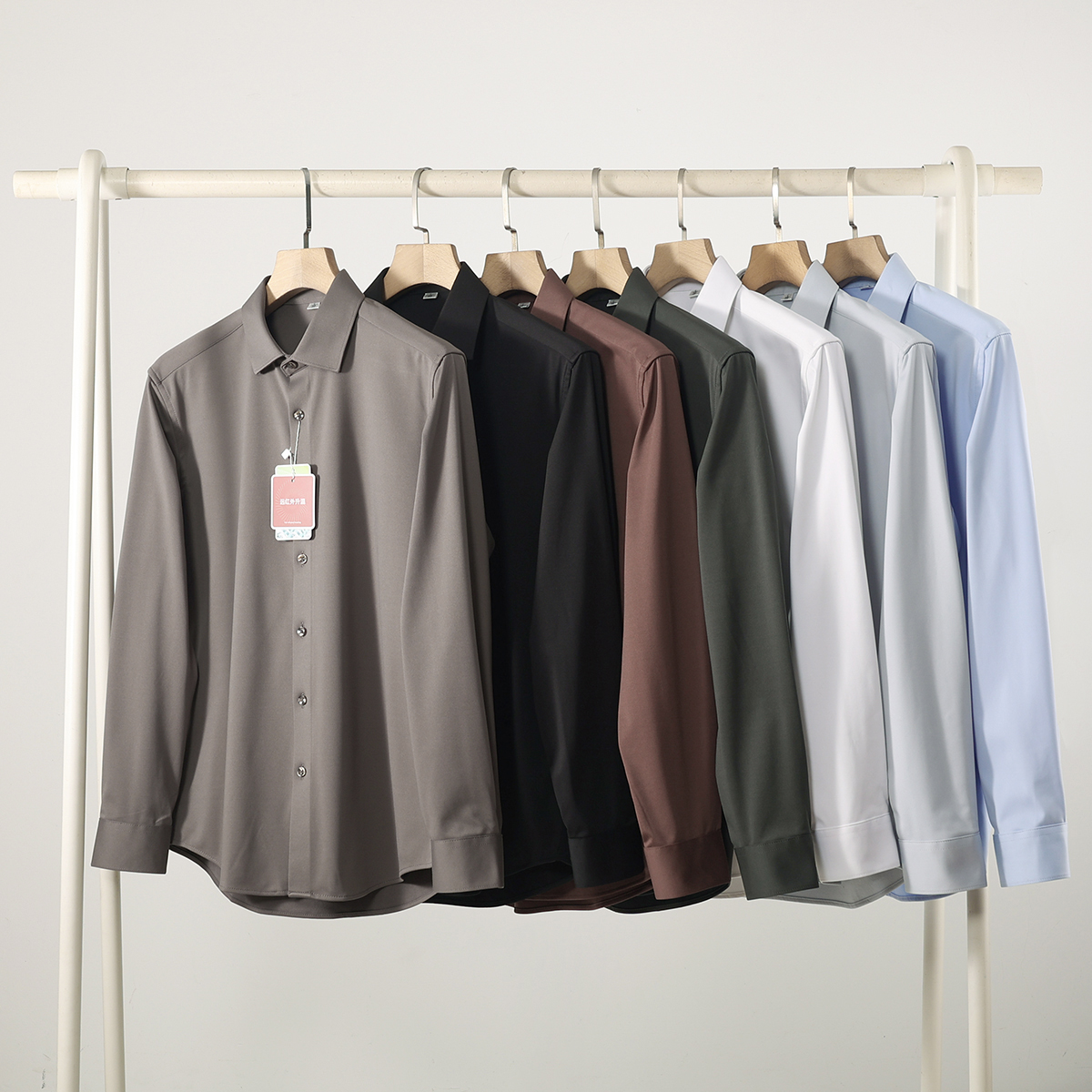 公司单！质感真高级！内有加绒！秋冬男士加厚商务纯色长袖衬衫