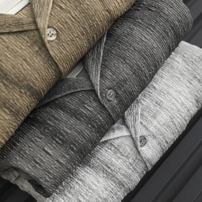 设计师线 复古扎染印花 古巴领 秋季新款男气质百搭长袖衬衫外套