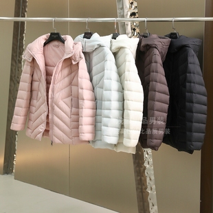 冬季 女款 90鹅绒填充 级 女士连帽收腰轻薄绗缝羽绒服 线下千元