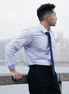 柜4900！120支色织新疆长绒棉！法式温莎领！男士商务长袖衬衫