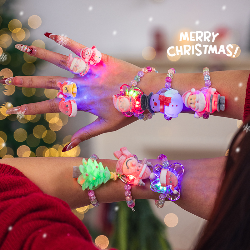 圣诞节装饰品发光戒指项链手链