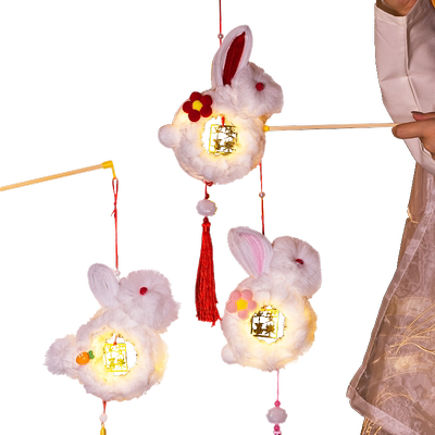 中秋节灯笼手工古风兔子花灯