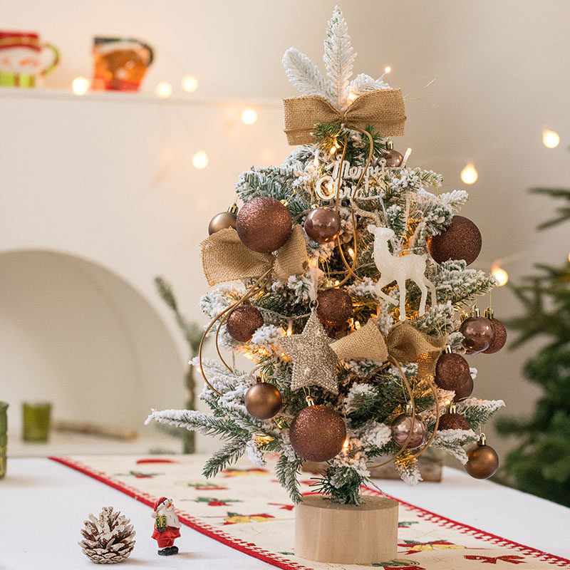 圣诞节家用小型桌面圣诞树氛围摆件活动布置装饰品创意diy材料包