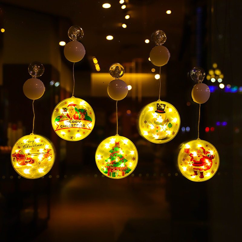 圣诞节装饰品圆形纸片窗贴