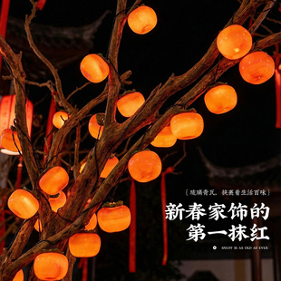 2026新款灯笼灯带新年装饰彩灯柿子灯串户外马年led过年阳台挂树