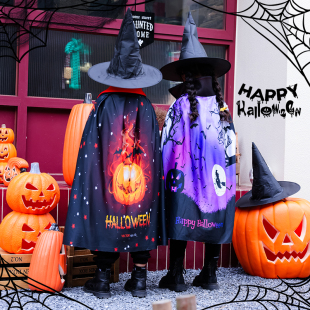 布置 扮服装 万圣节装 饰品骷髅披风幽灵道具幼儿园南瓜服儿童活动装