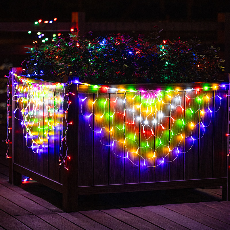 户外防水灯串彩灯孔雀开屏灯亮化节日栅栏网灯氛围场景布置装饰灯