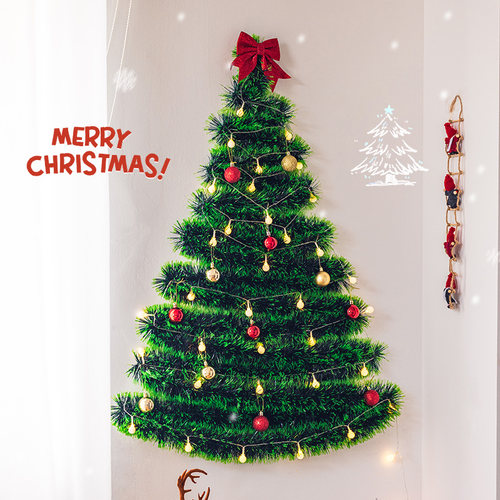 圣诞节装饰品毛条圣诞树发光挂件