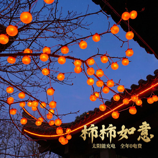新年灯笼2026新款院子装饰柿子灯串户外led灯带过年阳台挂树彩灯