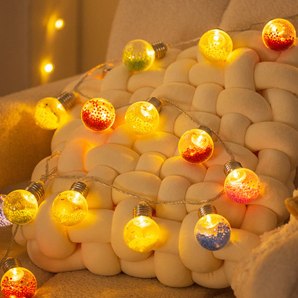 球泡灯led小彩灯闪灯串灯生日布置氛围灯女孩房间装饰灯ins星星灯