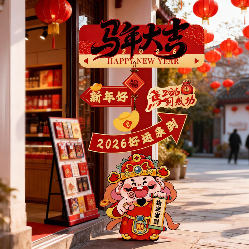 2026跨年新年氛围KT板路引指示牌马年教室装饰品商场春节过年布置,节庆用品/礼品,节日装扮用品,淘宝优惠券,粉丝福利购,淘宝优惠卷