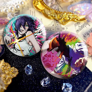 新款链锯人周边蕾塞电次同人银葱双闪吧唧谷子徽章挂件动漫二次元