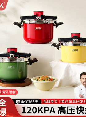 德国UKK2026新款不锈钢防爆高压锅家用压力锅燃气电磁炉通用官方