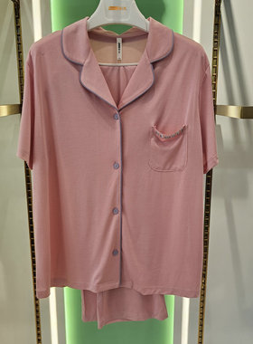 新一系XK52651新1系XK62733情侣莫代尔春夏短袖长裤睡衣家居服