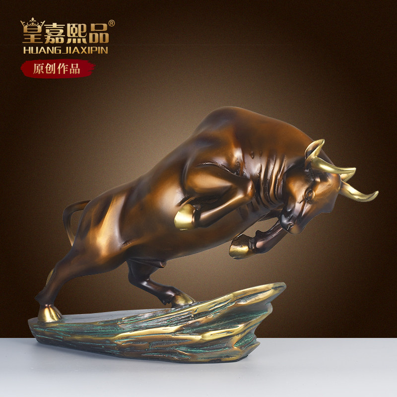 纯铜牛摆件黄铜华尔街牛工艺品牛图片
