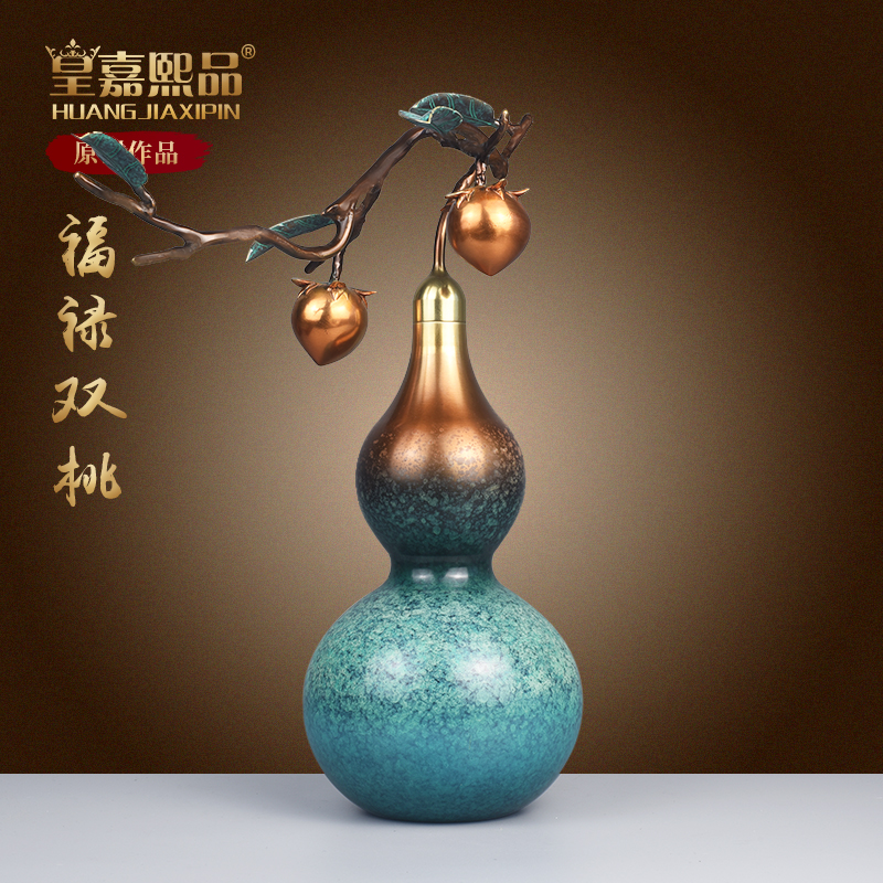 纯铜葫芦摆件开盖开口空心葫芦