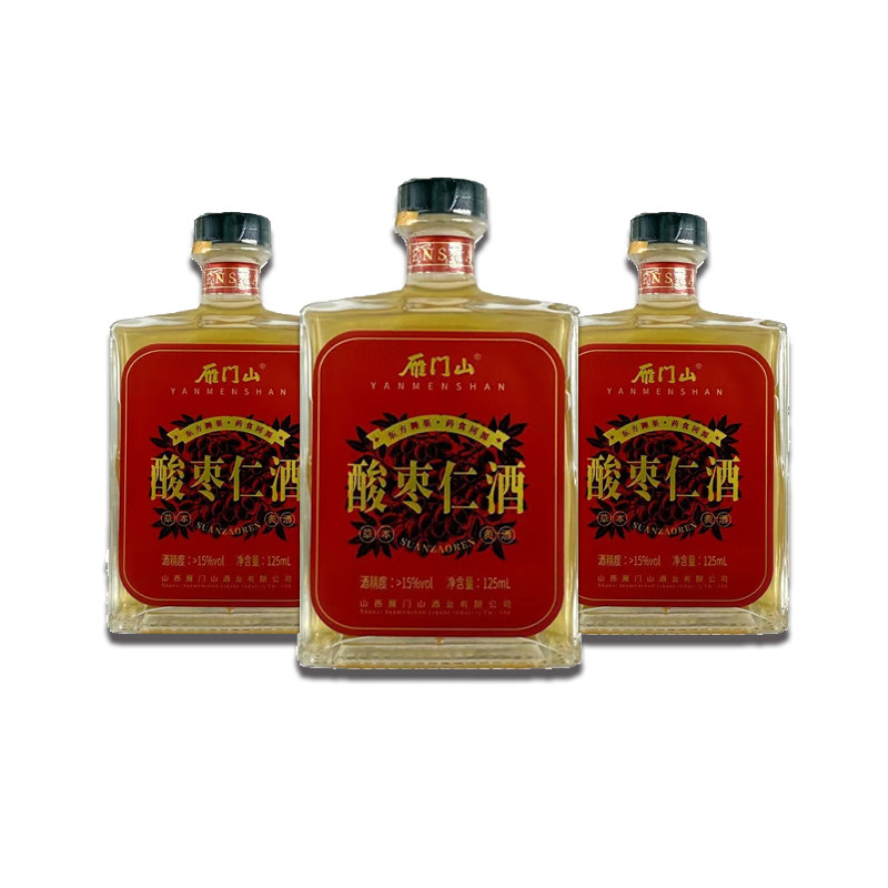雁门山酸枣仁酒375ml(125ml*3)山西特产黄酒 山楂红枣小米养生酒
