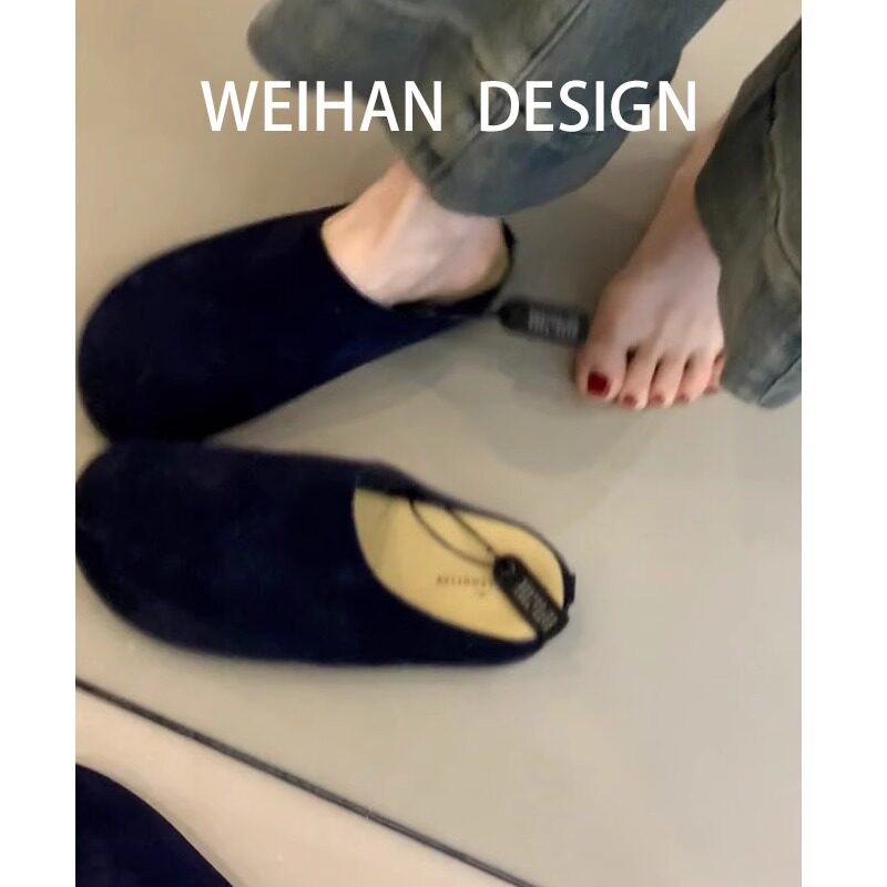 牛皮版包头勃肯鞋女外穿懒人厚底