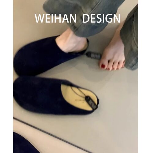 牛皮版包头勃肯鞋女外穿懒人厚底